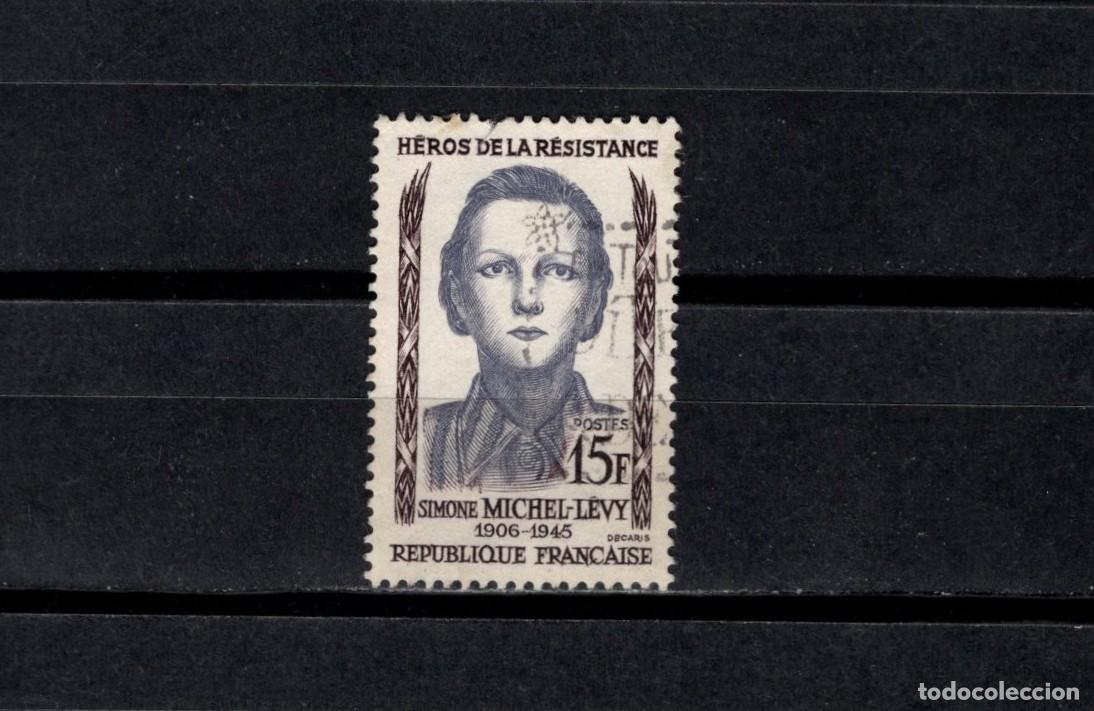 Briefmarken: Sello usado. H&eacute;roes de la Resistencia. Simone Michel-L&eacute;vy. 1957. Yvert 1152.