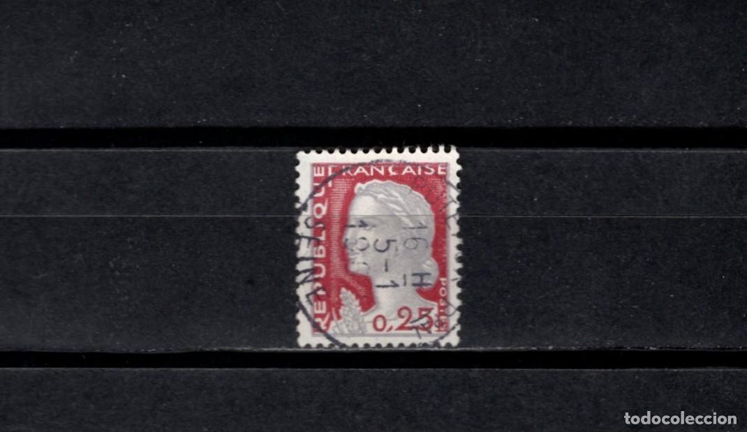Sellos: Sello Usado. &rdquo;Marianne de Decaris&rdquo;. Sello de 0.25 francos. 1960. Yvert 1263.