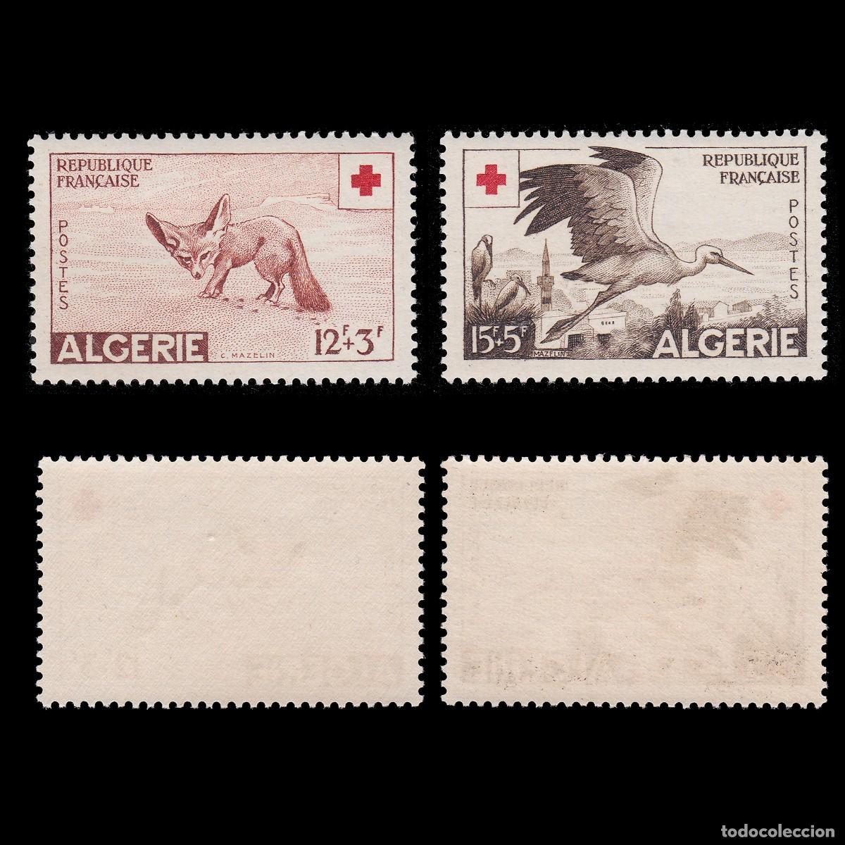 Sellos: ALGERIA RF. RED CROSS. 1957. MNH + SCOTT B88-B89 + GIFT.