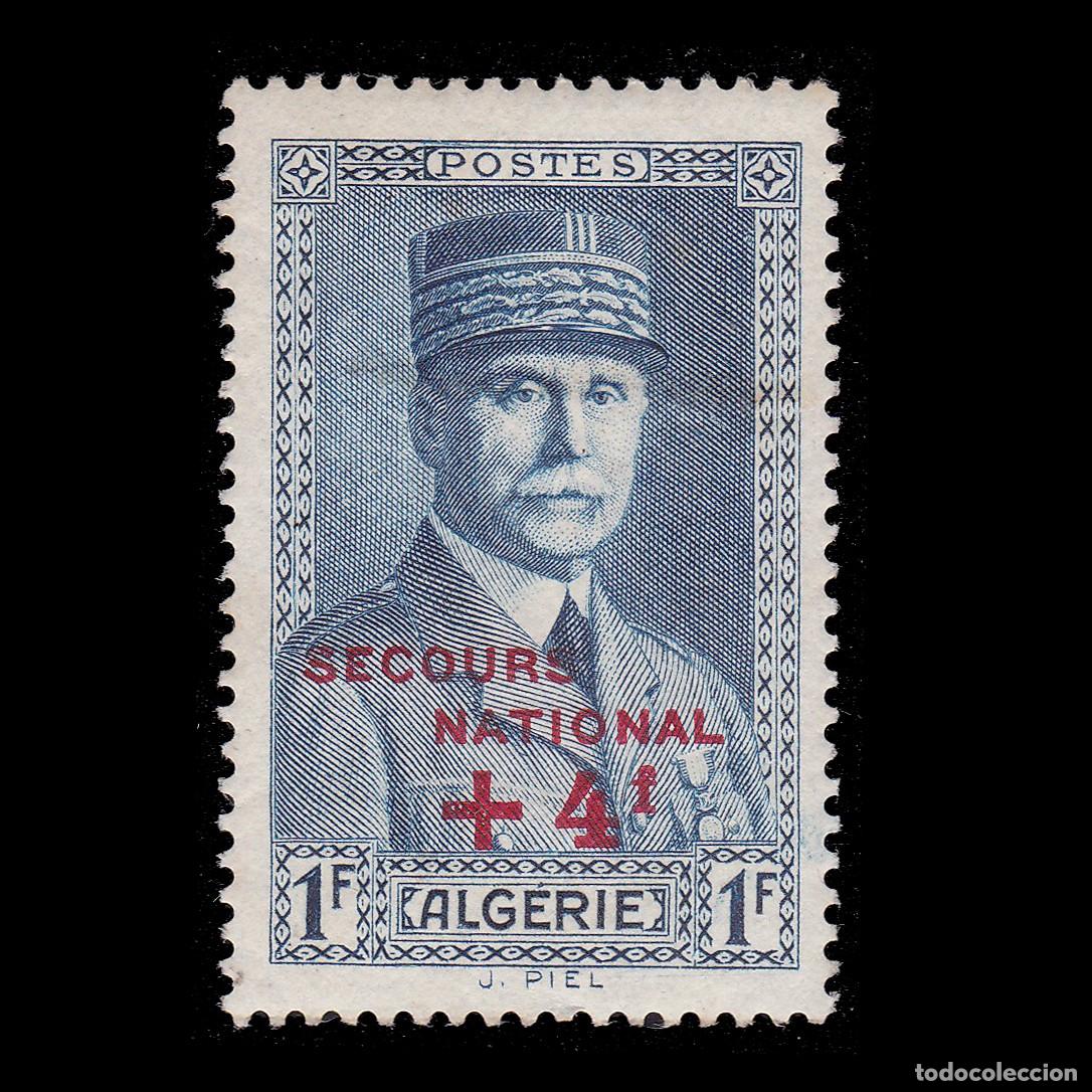 Sellos: ALGERIA RF. 1942. PETAIN 1fr + 4 fr. MNH. SCOTT B37 + GIFT.