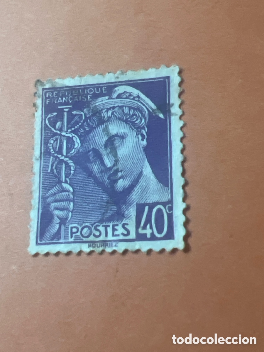 Sellos: S89. SELLO DE FRANCIA - Mercure 40c violet L&eacute;gende &laquo;Postes Fran&ccedil;aises&raquo;