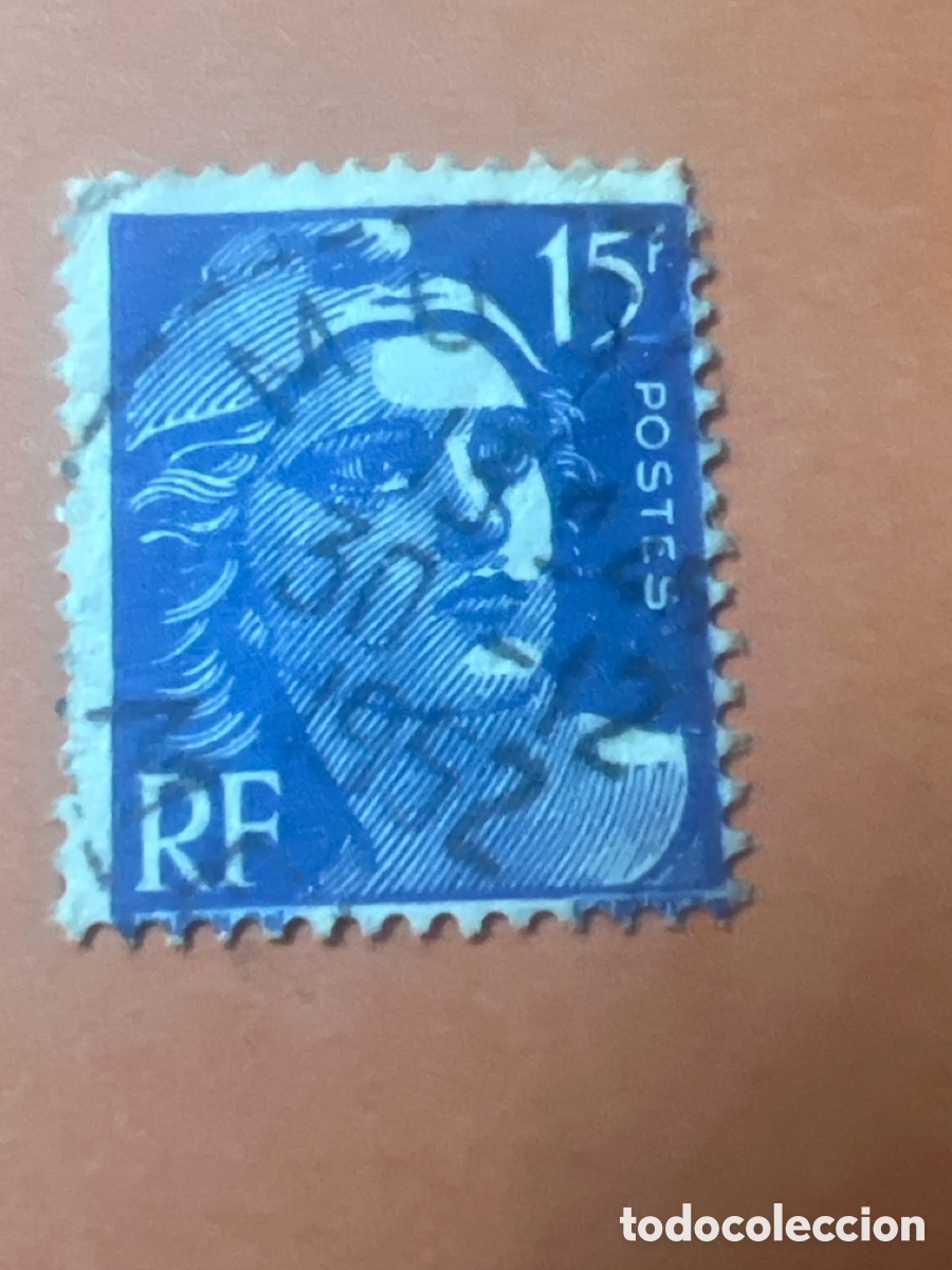 Sellos: S82. SELLO DE FRANCIA - Briefmarke RF blau - 15f Postes