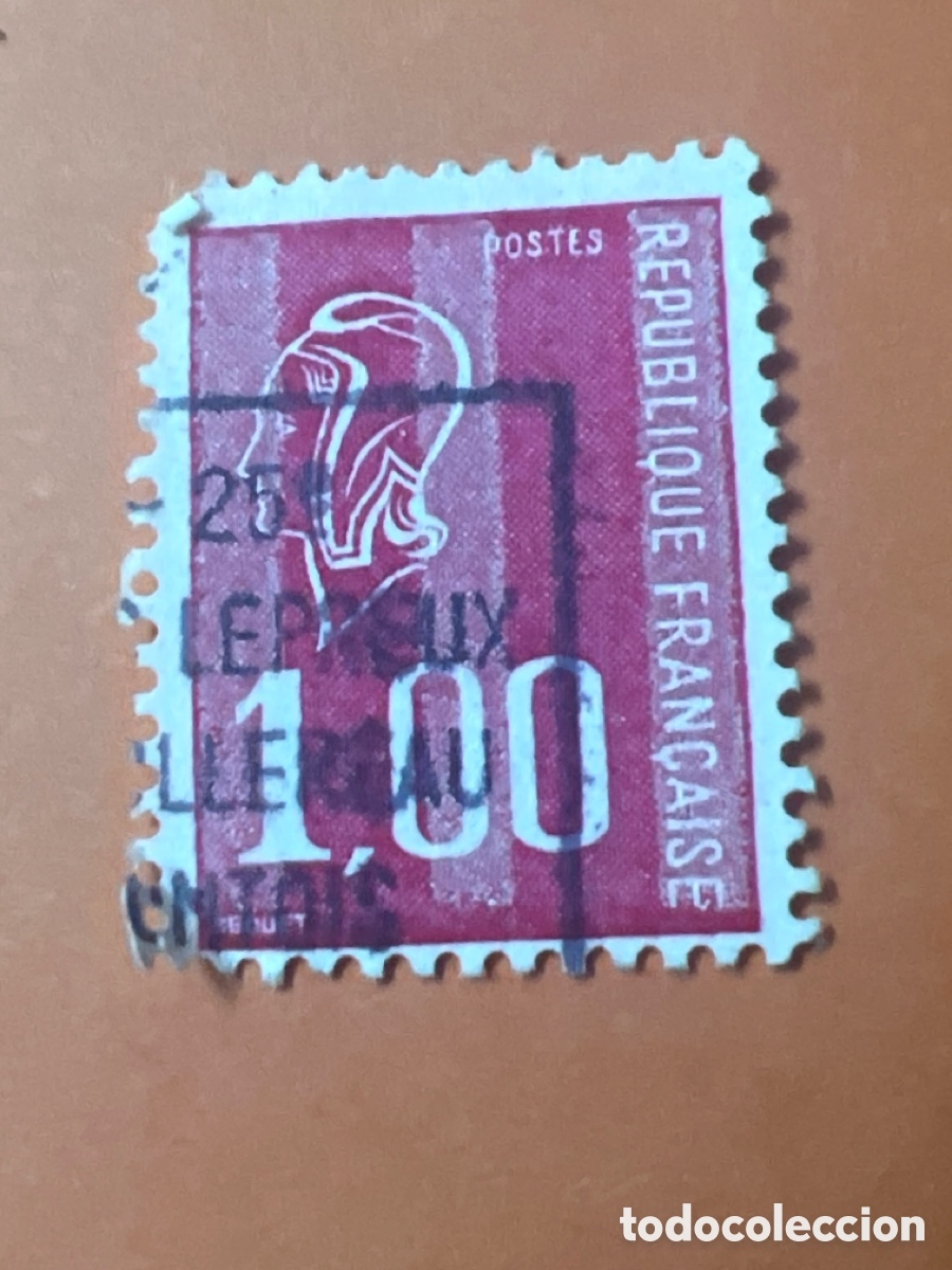 Sellos: S101. Sello de Francia (1976): Marianne de B&eacute;quet