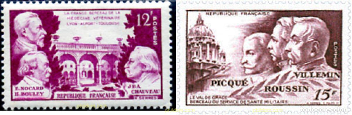 Sellos: 352665 HINGED FRANCIA 1951 HOMENAJE A LA MEDICINA VETERINARIA Y A LA MEDICINA MILITAR