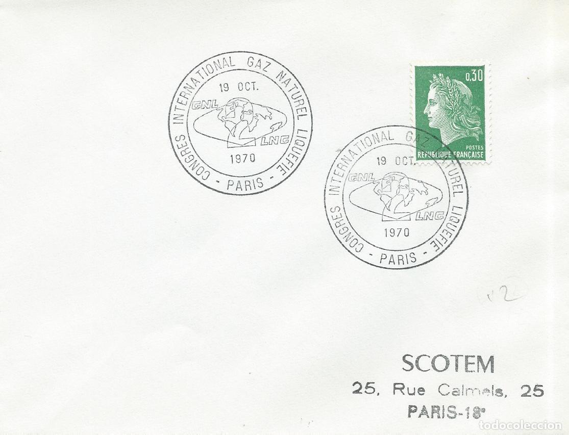 Sellos: 1970. FRANCIA/FRANCE. MATASELLOS/POSTMARK. PAR&Iacute;S.CONGRESO INTERNACIONAL GAS NATURAL. ENERG&Iacute;A/ENERGY.