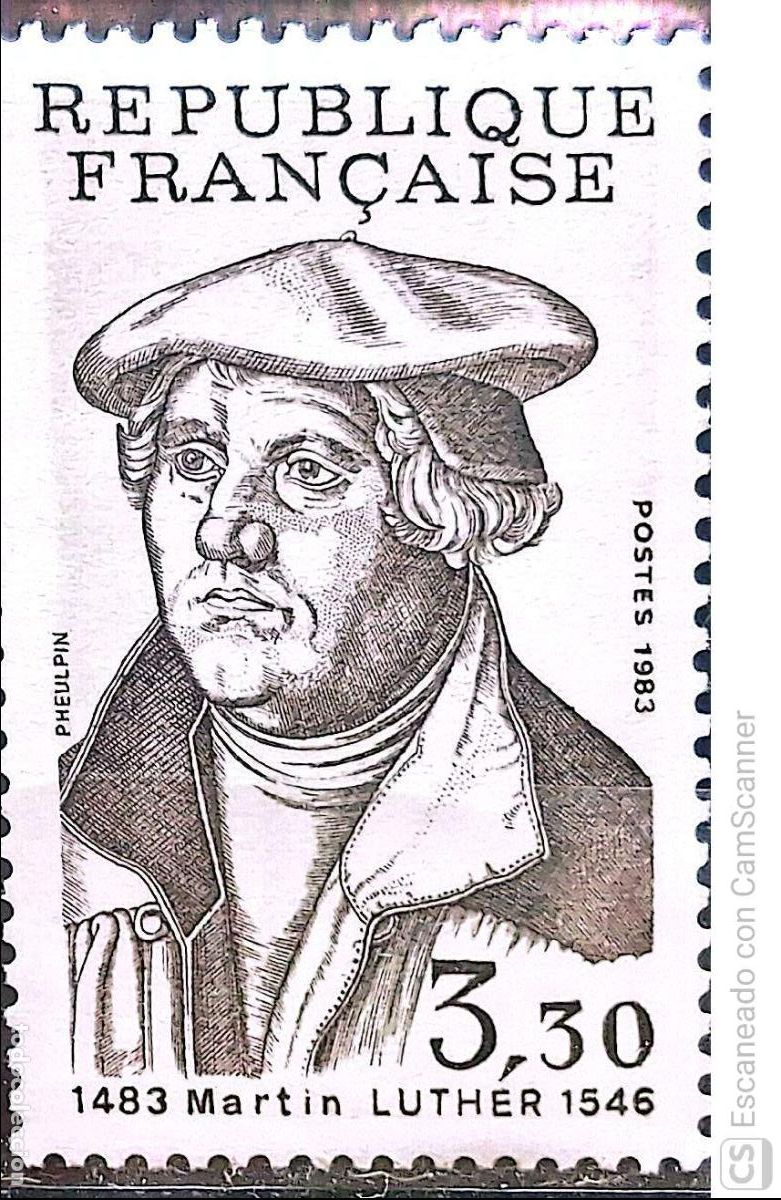 Sellos: Francia. 2256 Aniversario del nacimiento de Mart&iacute;n Lutero, te&oacute;logo y reformador. 1983. Sellos nuevos