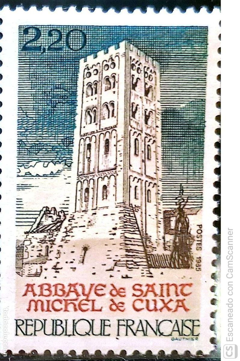 Sellos: Francia. 2351 Abad&iacute;a de Saint-Michel de Cuxa. 1985. Sellos nuevos y numeraci&oacute;n Yvert