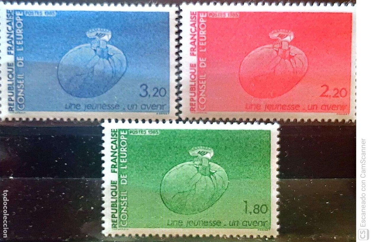 Sellos: Francia. Servicio 85/87 Consejo de Europa. 1985. Sellos nuevos y numeraci&oacute;n Yvert