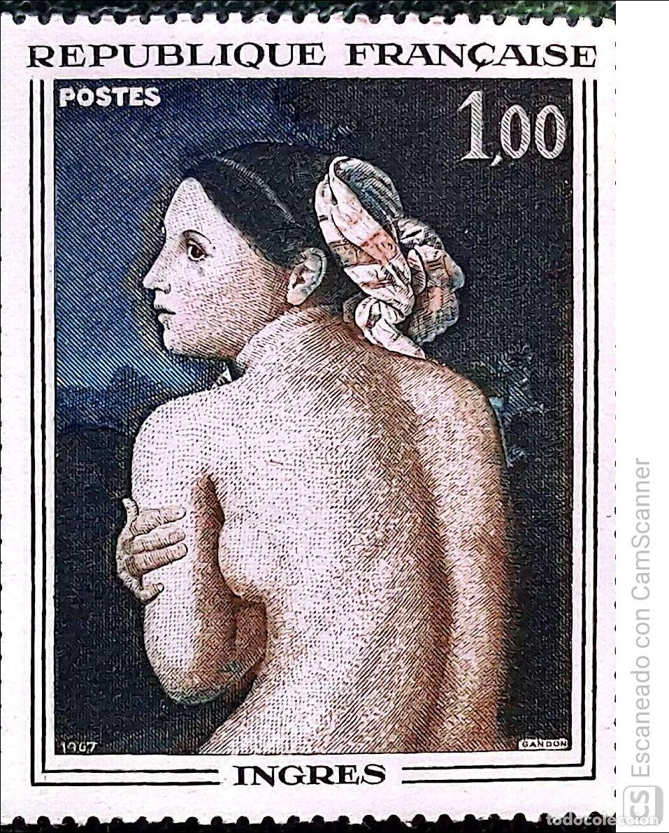 Sellos: Francia. 1530 Obra de Arte: La Baigneuse de Ingres. 1967. Sellos nuevos y numeraci&oacute;n Yvert