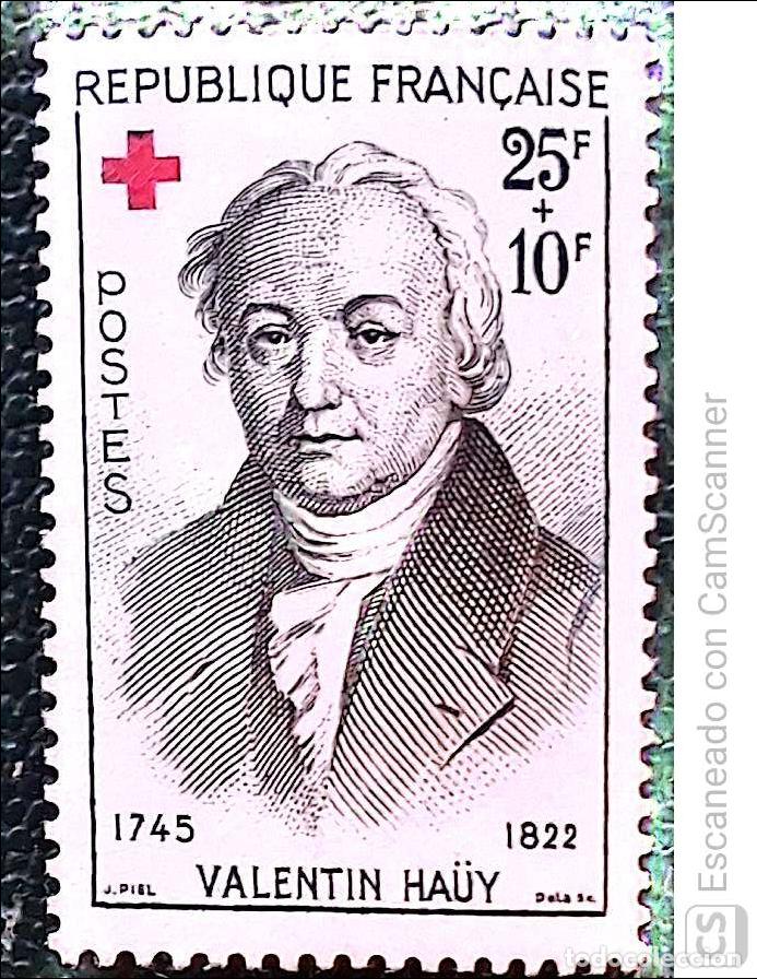 Sellos: Francia. 1227 Cruz Roja: Valentin Ha&uuml;y. 1959. Sellos nuevos y numeraci&oacute;n Yvert