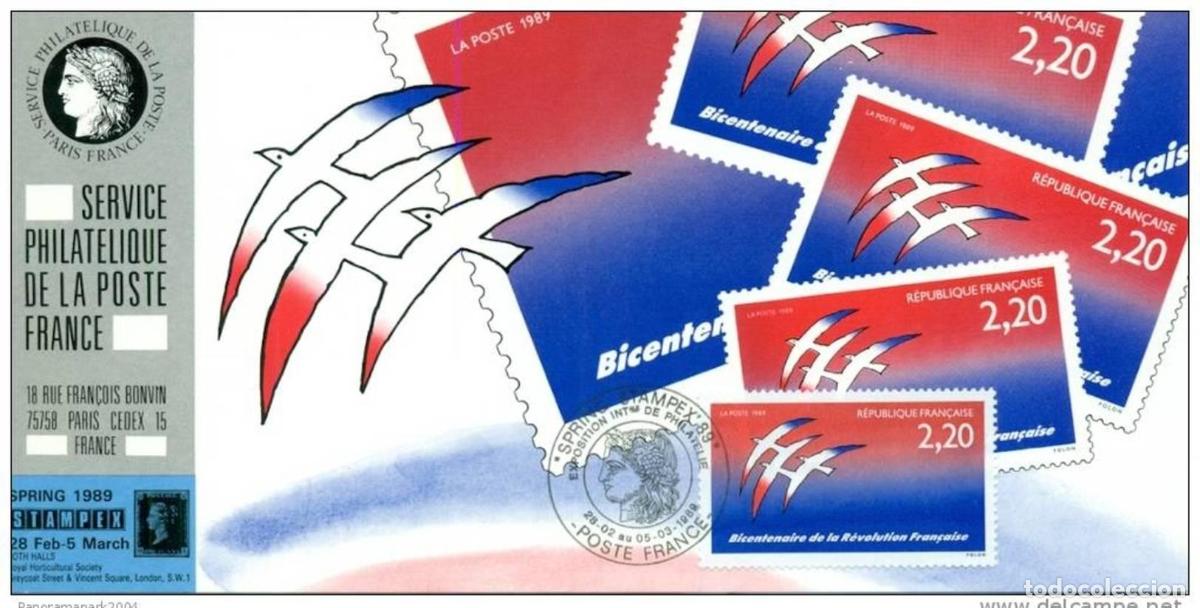 Sellos: 053 Exposici&oacute;n oficial de cartas Stampex 1989 Francia FDC Revolution Fran&ccedil;aise