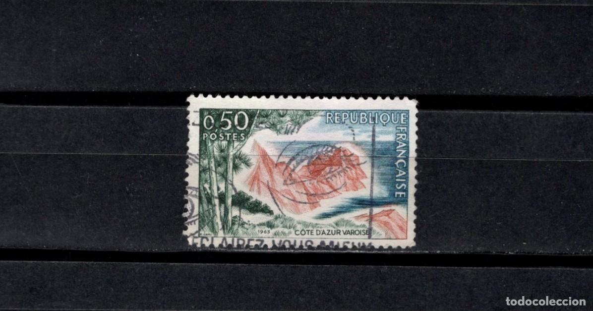 Sellos: Sello usado. Turismo. C&ocirc;te D&acute;Azur Varoise. Sello de 0.50 francos. 1963. Yvert 1391.