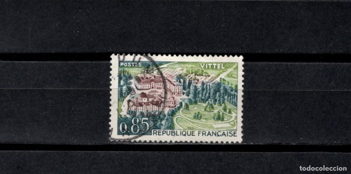Sellos: Sello usado. Turismo. Vittel. Sello de 0,85 francos. 1963. Yvert 1393.