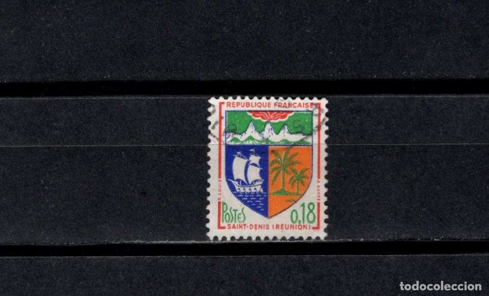 Sellos: Sello usado. Escudo de Saint Denis. Sello de 0,18 grancos. 1964. Yvert 1354A.
