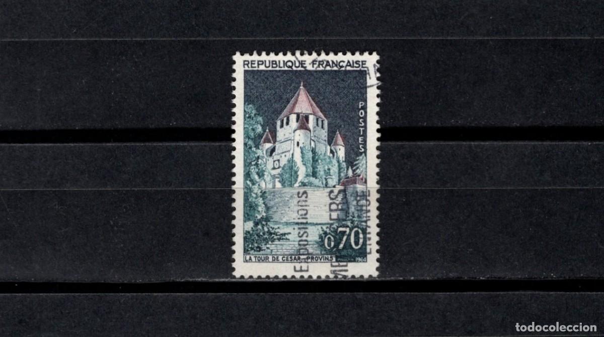 Sellos: Sello usado. Turismo. Torre de C&eacute;sar. Provins. Sello de 0,70 francos. 1964. Yvert 1392A.