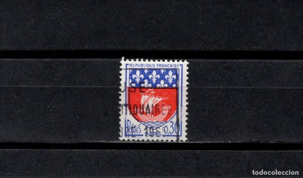Sellos: Sello usado. Escudo de Paris. Sello de 0,30 francos. 1965. Yvert 1354B,