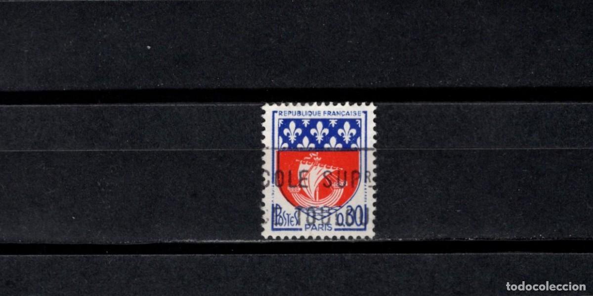 Sellos: Sello usado. Escudo de Paris. Sello de 0,30 francos. 1965. Yvert 1354B,