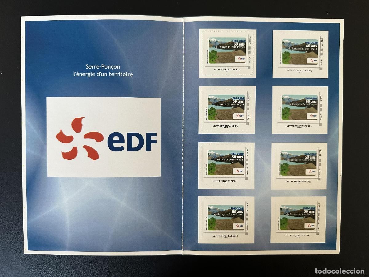 Sellos: Francia 2010 Collector Privado EDF Serre-Pon&ccedil;on 8 sellos prioritarios (manchas)
