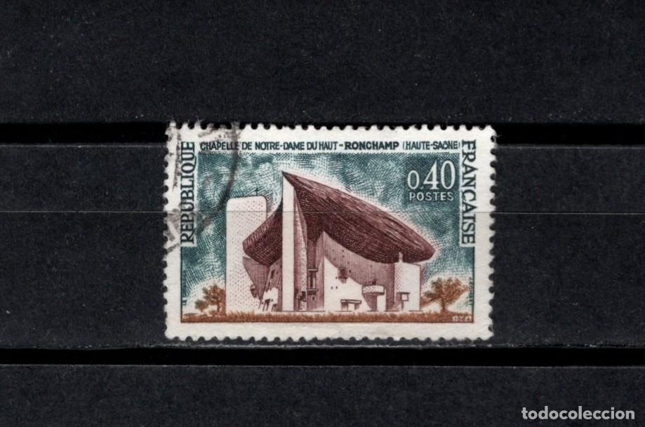 Sellos: Sello usado. Notre-Dame du Haut. Sello de 0,40 francos. 1965. Yvert 1435.