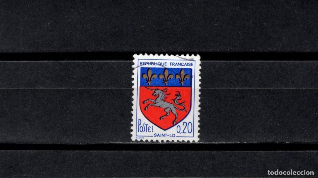 Sellos: Sello usado. Escudo de Saint Lo. Sello de 0,20 francos. 1966. Yvert 1510.
