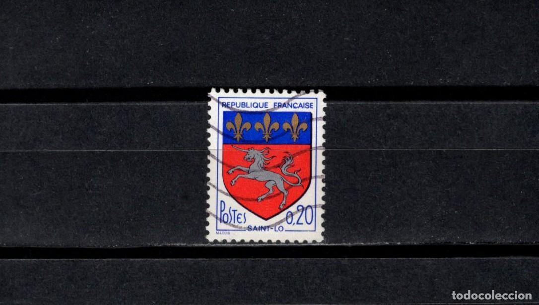 Sellos: Sello usado. Escudo de Saint Lo. Sello de 0,20 francos. 1966. Yvert 1510.