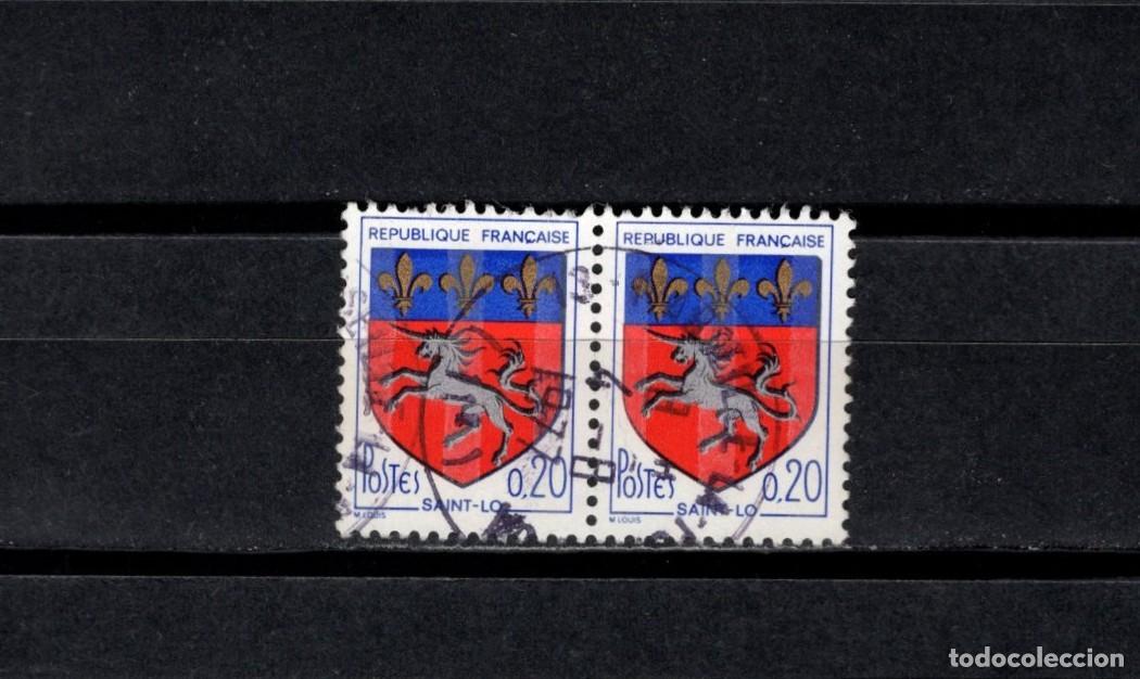 Sellos: Sello usado. Escudo de Saint Lo. Sello de 0,20 francos. 1966. Yvert 1510.