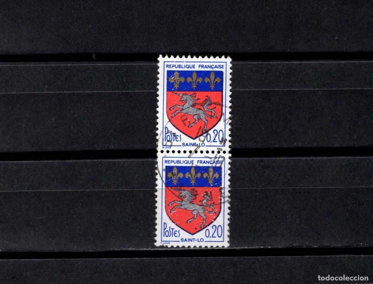 Sellos: Sello usado. Escudo de Saint Lo. Sello de 0,20 francos. 1966. Yvert 1510.