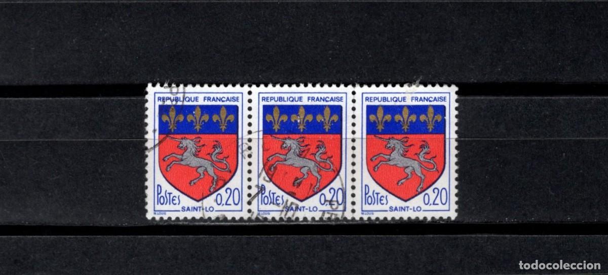 Sellos: Sello usado. Escudo de Saint Lo. Sello de 0,20 francos. 1966. Yvert 1510.