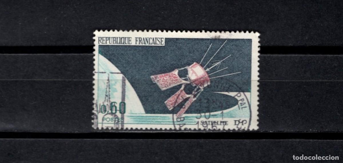 Sellos: Sello usado. Lanzamiento del Sat&eacute;lite D1. Sello de 0,60 francos. 1966. Yvert 1476.