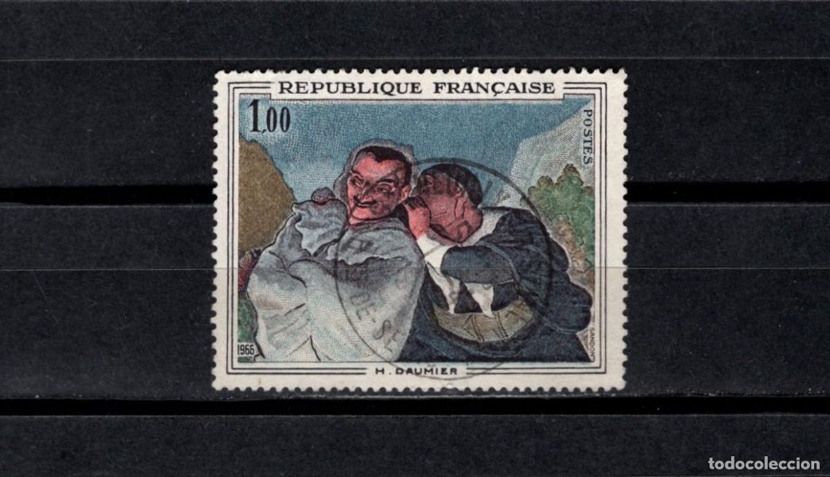 Sellos: Sello usado. Pintura. &rdquo;Crisp&iacute;n y Scap&iacute;n&rdquo; (Honor&eacute; Daumier). Sello de 1 franco. 1966. Yvert 1494.
