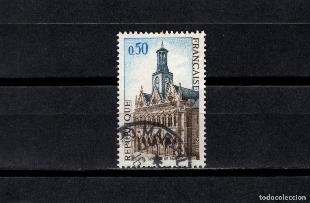 Sellos: Sello usado. Ayuntamiento de Saint Quenti. Sello de 0.50 francos. 1967. Yvert 1499