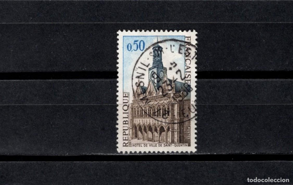 Sellos: Sello usado. Ayuntamiento de Saint Quenti. Sello de 0.50 francos. 1967. Yvert 1499