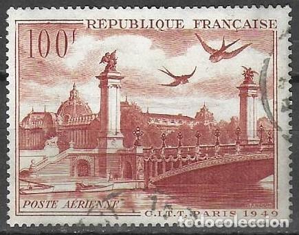 Sellos: SELLO USADO DE FRANCIA 1949, CORREO AEREO YT 28