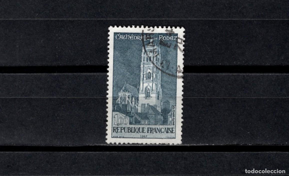 Sellos: Sello usado. Catedral de Rodez. Sello de 1 franco. 1967. Yvert 1504.