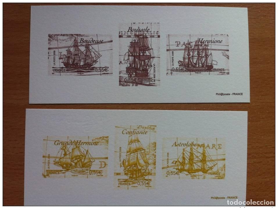 Sellos: FRANCIA 2008 - GRABA VELEROS FAMOSOS BARCOS 4249 A 4254