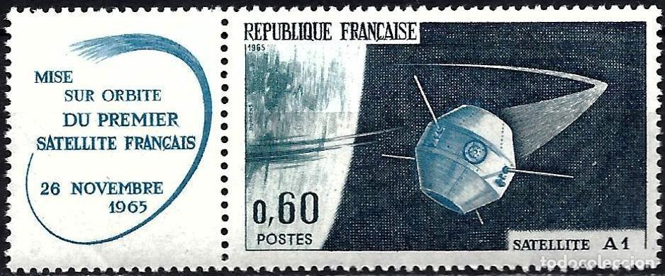 Sellos: Francia 1965 - Mi 1531 - YT 1465 - Primer sat&eacute;lite franc&eacute;s A1 - MNH**
