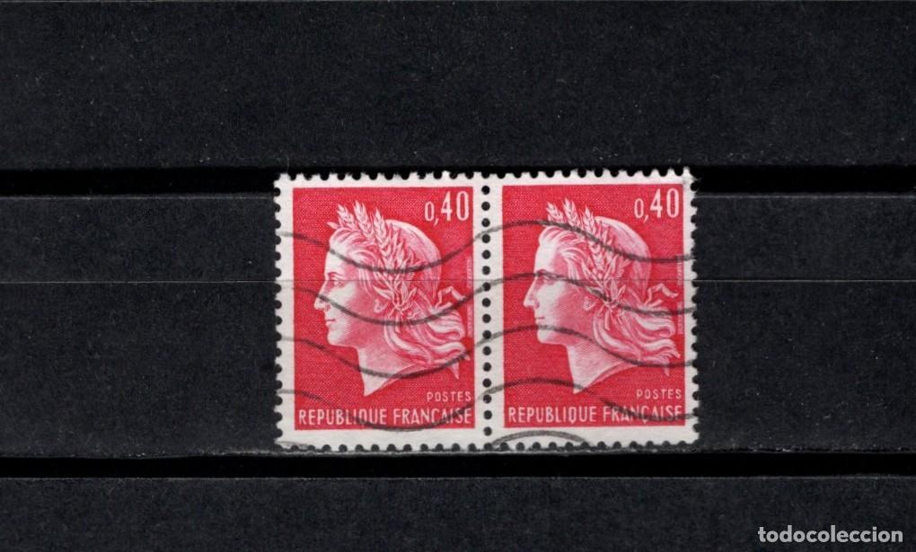Sellos: Sello usado. Marianne de Cheffer. Sello de 0,30 francos rojo. 1969. Yvert 1536B.