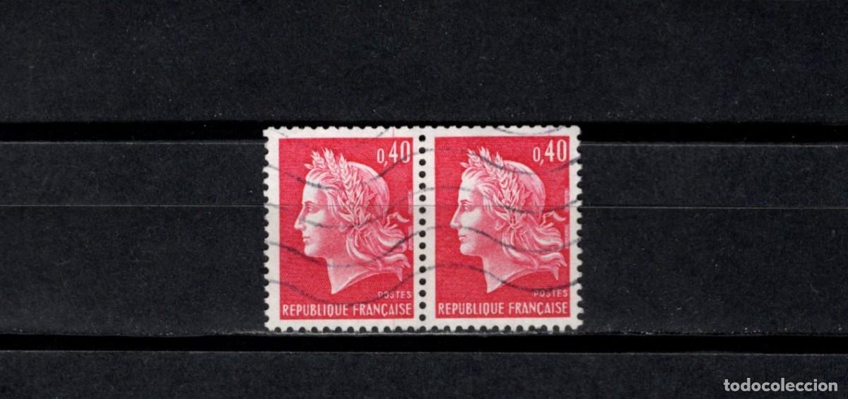 Sellos: Sello usado. Marianne de Cheffer. Sello de 0,30 francos rojo. 1969. Yvert 1536B.