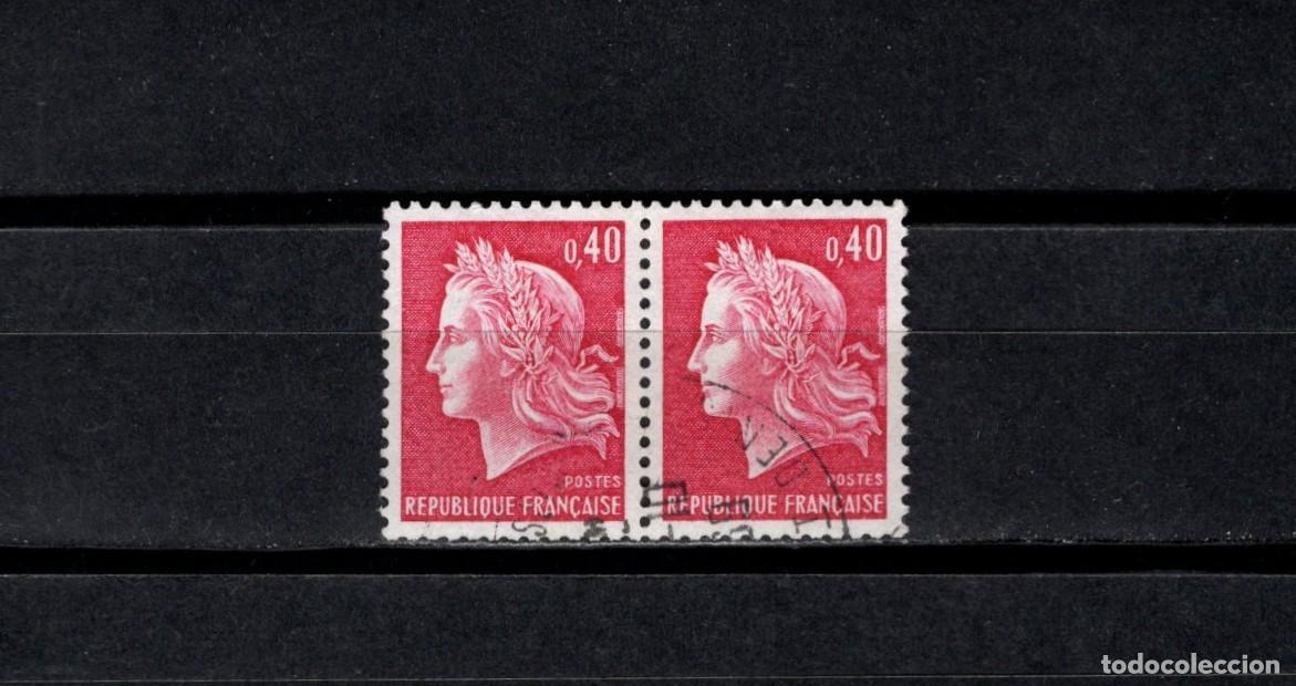 Sellos: Sello usado. Marianne de Cheffer. Sello de 0,30 francos rojo. 1969. Yvert 1536B.