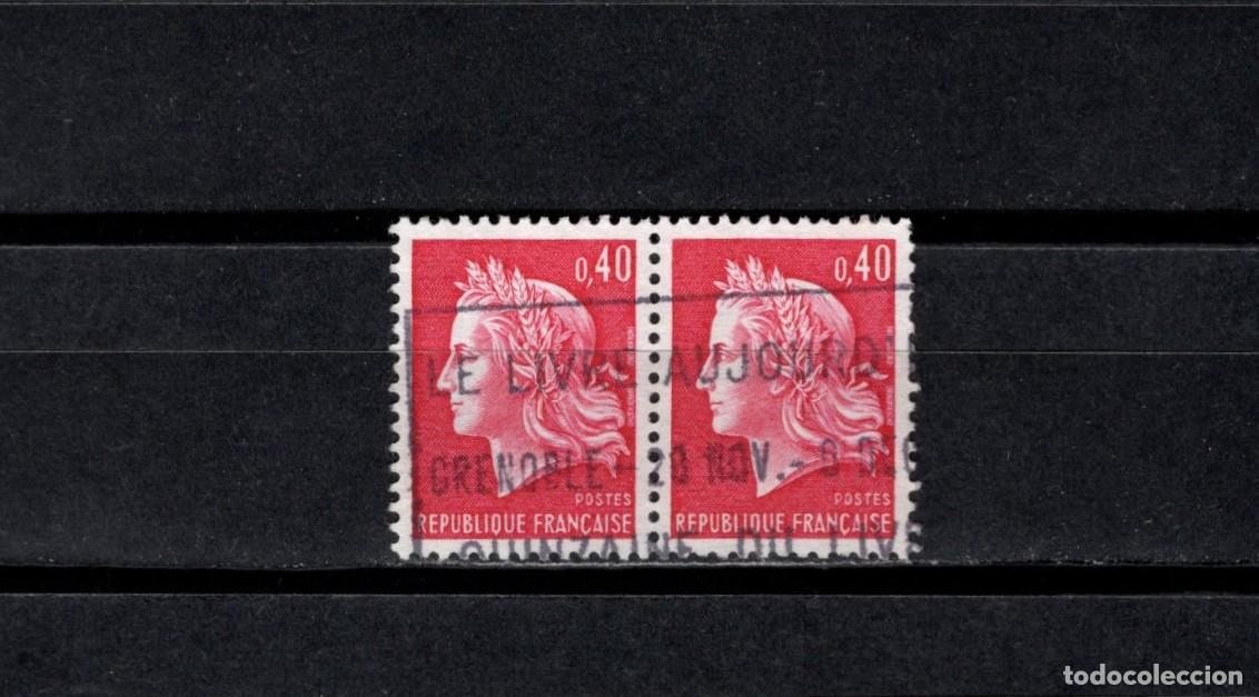 Sellos: Sello usado. Marianne de Cheffer. Sello de 0,30 francos rojo. 1969. Yvert 1536B.