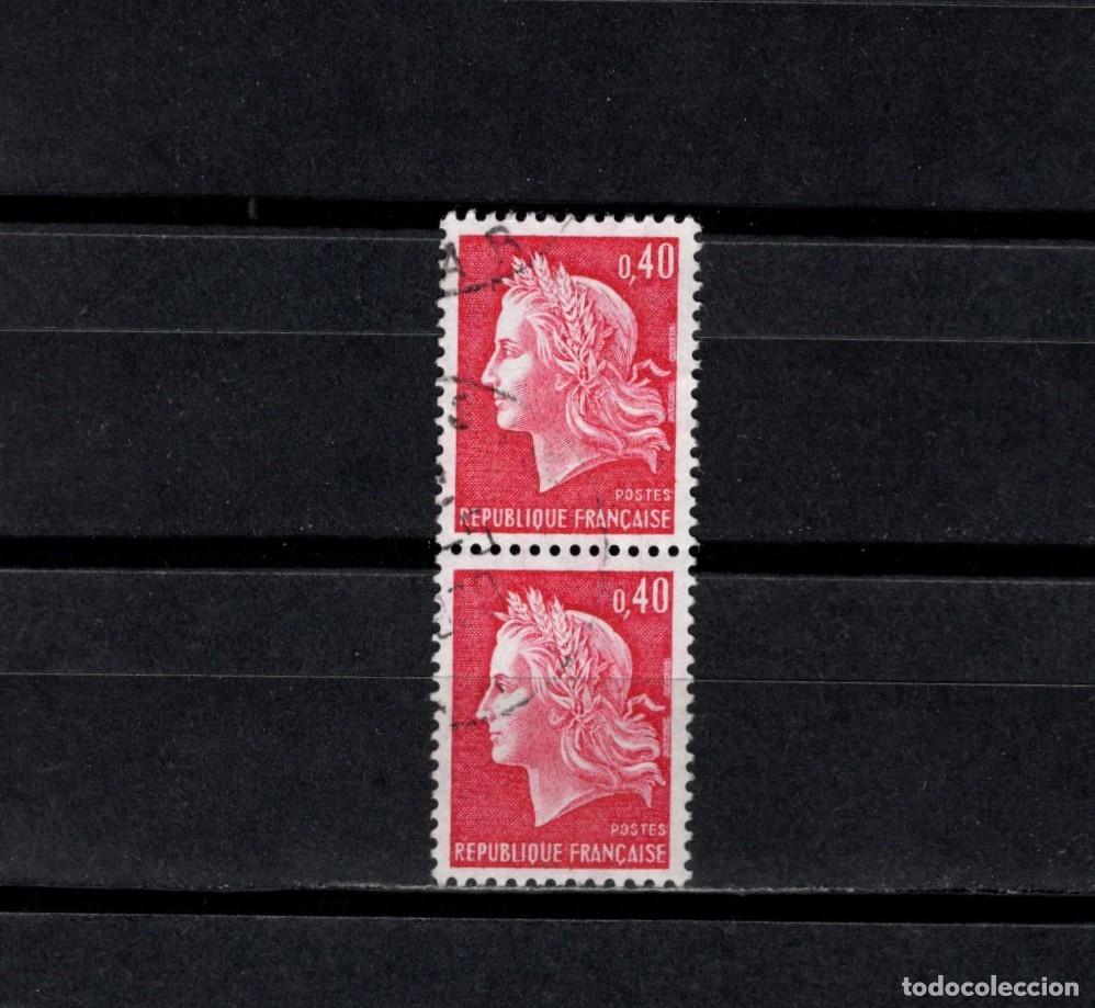 Sellos: Sello usado. Marianne de Cheffer. Sello de 0,30 francos rojo. 1969. Yvert 1536B.