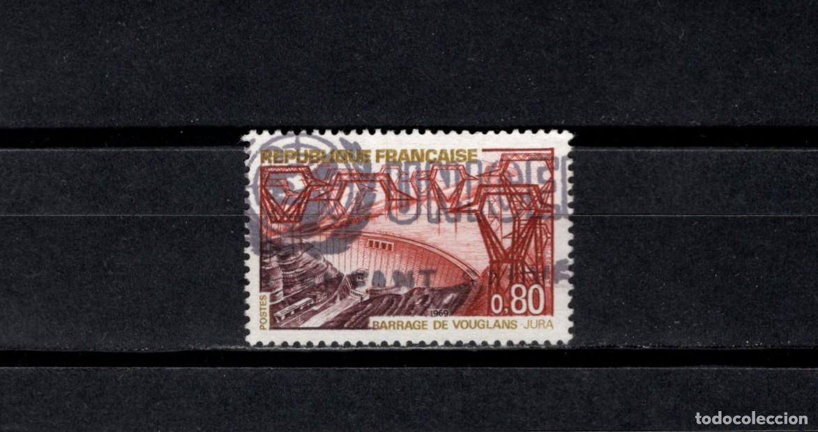 Sellos: Sello usado. Turismo. Presa de Vouglans. Sello de 0,80 francos. 1969. Yvert 1583.