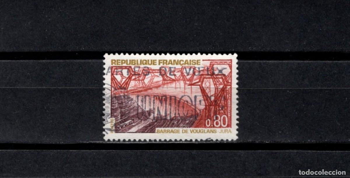 Sellos: Sello usado. Turismo. Presa de Vouglans. Sello de 0,80 francos. 1969. Yvert 1583.