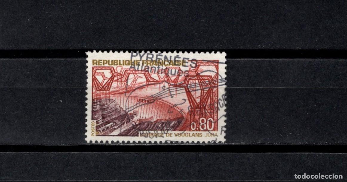Sellos: Sello usado. Turismo. Presa de Vouglans. Sello de 0,80 francos. 1969. Yvert 1583.