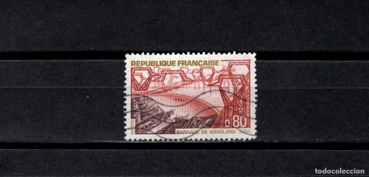 Sellos: Sello usado. Turismo. Presa de Vouglans. Sello de 0,80 francos. 1969. Yvert 1583.