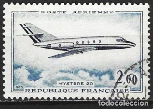 Sellos: Francia 1965 - Mi 1514 - YT A 42 - Avi&oacute;n Dassault : Myst&egrave;re 20