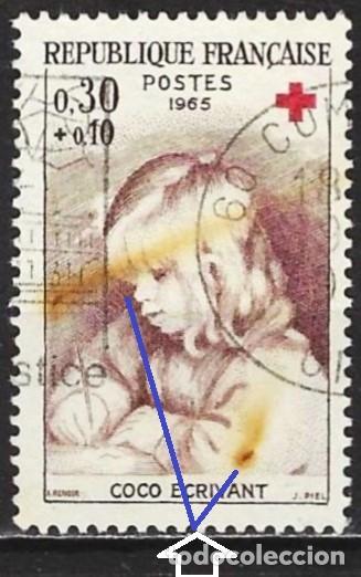 Sellos: Francia 1965 - Mi 1533 - YT 1467 - Cruz Roja - Pintura de Auguste Renoir
