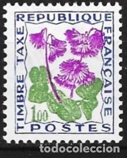 Sellos: Francia 1965 - Mi P 103 - YT T 102 - Flores : Sello de tasa - MNG