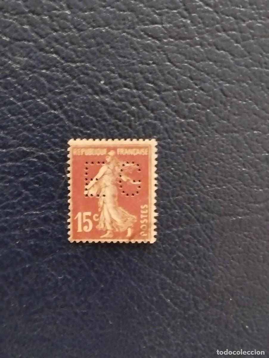 Sellos: 31.07/ Francia. 1924. 15c. perforado
