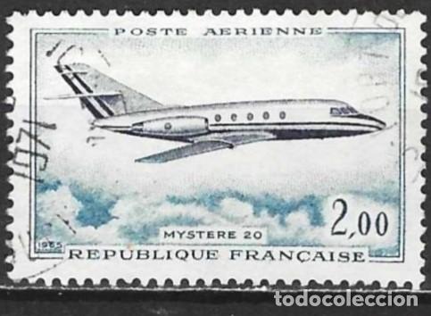 Sellos: Francia 1965 - Mi 1514 - YT A 42 - Avi&oacute;n Dassault : Myst&egrave;re 20
